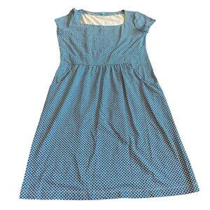 J. McLaughlin Emma Dress Blue White Catalina Cloth Beach Stretch Size Large